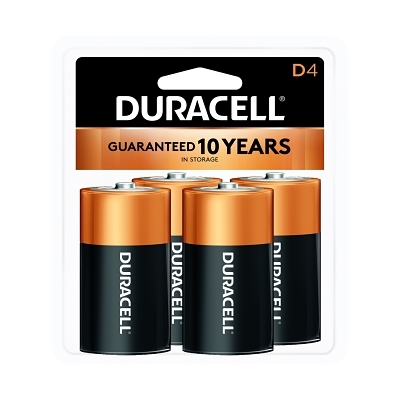 D SIZE 4 PACK ALKALINEBATTERY COPPER TOP